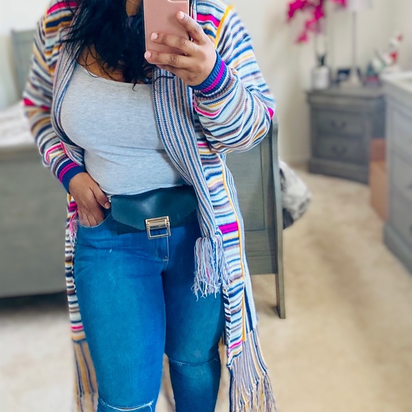🔥🔥COZY LONG CARDIGAN W/FRINGE🔥🔥NEW - Picture 3 of 7